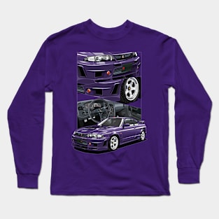 Deep Purple of Nissan Skyline R33 Long Sleeve T-Shirt